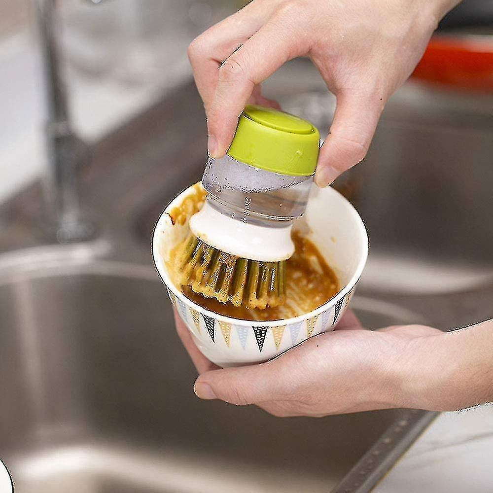 Palm Brush Upgraded,dish Brush Kitchen Soap Dispensing Brush With Storage Stand Dishes Mini Soap Liquid Brush For Kitchen Dish Pot Pan Sink