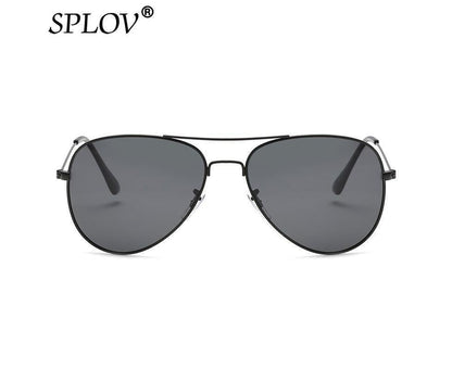 SPLOV Aviation Polarized Sunglasses Men and Women Brand Designer Pilot Sun Glasses Classic Coating Driving - Black Grey