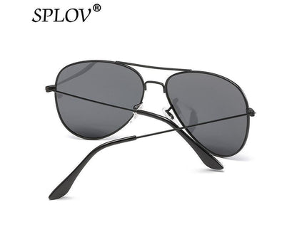 SPLOV Aviation Polarized Sunglasses Men and Women Brand Designer Pilot Sun Glasses Classic Coating Driving - Black Grey