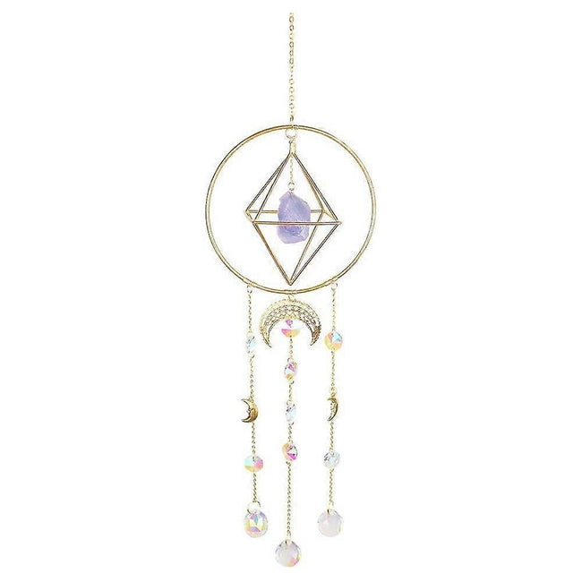 Crystal Prism - Handmade Gold Plated Suncatcher Chandelier Hanging Crystal Tracery Main Image
