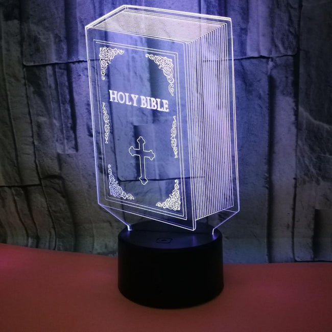 Optical Illusion 3D Book Night Light 16 Colors Cha Hover Image