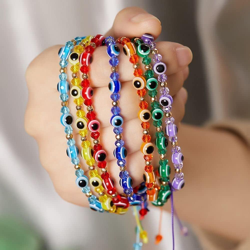Bracelet, Crystal Bead Bracelet, Retro Evil Eye Bracelet, Handmade Female Bracelet, Braid Rope Couple Bracelet, Lucky Fashion Jewelry