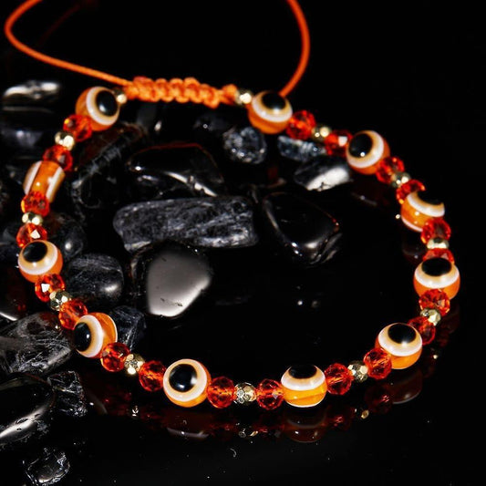 Bracelet, Crystal Bead Bracelet, Retro Evil Eye Bracelet, Handmade Female Bracelet, Braid Rope Couple Bracelet, Lucky Fashion Jewelry