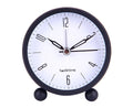 4inch Metal Round Alarm Clock Quiet Desktop Bedroom Battery Operated Timepiece - Black