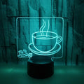 3D Coffee Night Light  Led Light Optical Illusion