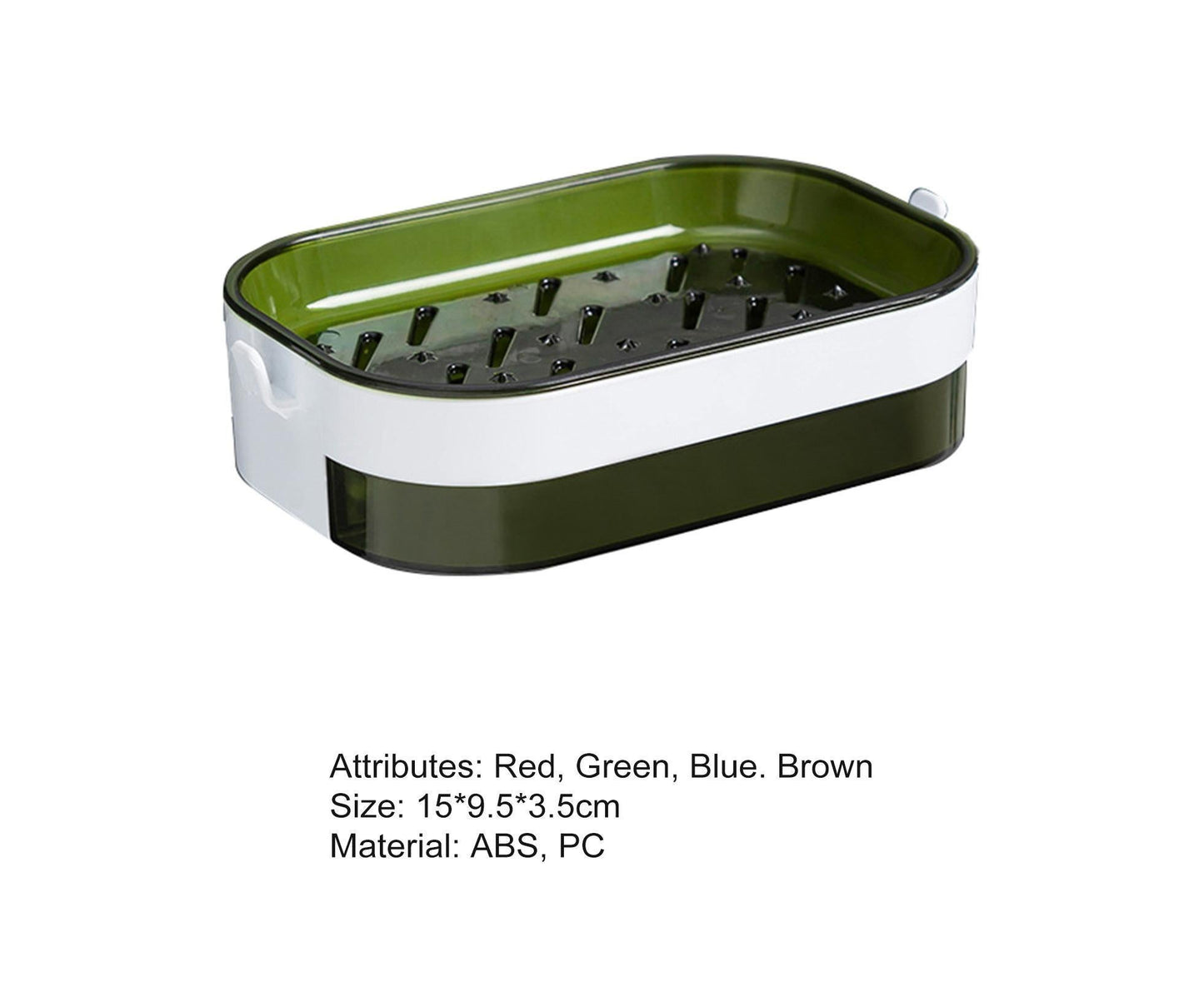 Soap Case Wall Mounted Ventilation Plastic Water Draining Dry Quickly Soap Sponge Dish for Bathroom-Green