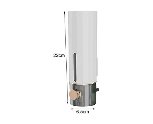 Soap Dispenser Wall Mounted Punch-free Visible Window Press Type Large Capacity Shampoo Conditioner Shower Gel Container for Bathroom-White
