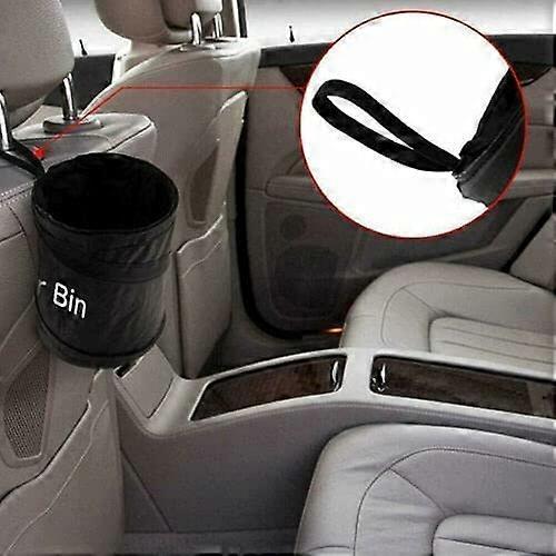 Black Portable Collapsible Car Bin | Trash Can| Bin| Car Bin | Car Accessories | Rubbish Bin | Car Gadgets | Storage Basket | Pop-up Leak Proof Trash