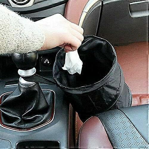 Black Portable Collapsible Car Bin | Trash Can| Bin| Car Bin | Car Accessories | Rubbish Bin | Car Gadgets | Storage Basket | Pop-up Leak Proof Trash