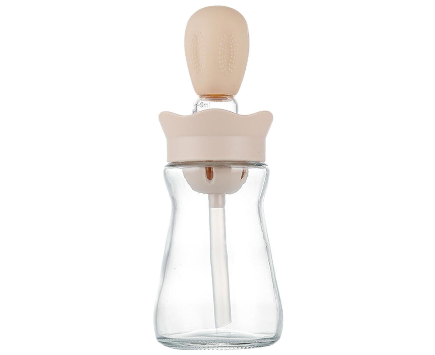 200ML 2 in 1 Glass Oil Bottle with Silicone Brush-Pink