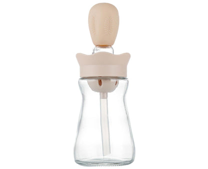 200ML 2 in 1 Glass Oil Bottle with Silicone Brush-Pink