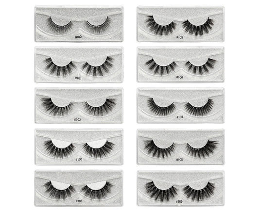 10 Pairs Eyelash Reusable Thick Imitation Faux Mink Hair Makeup Eye Lash for Decoration