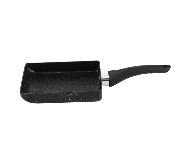 Tamagoyaki Rectangular Non-Stick Saucepan, Black Plastic Handle Omelet Frying Pan Hover Image