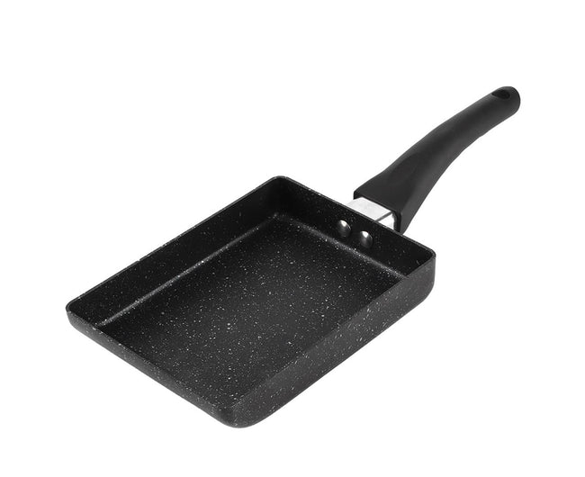 Tamagoyaki Rectangular Non-Stick Saucepan, Black Plastic Handle Omelet Frying Pan Main Image