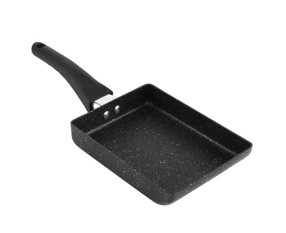 Tamagoyaki Rectangular Non-Stick Saucepan, Black Plastic Handle Omelet Frying Pan