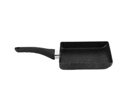 Tamagoyaki Rectangular Non-Stick Saucepan, Black Plastic Handle Omelet Frying Pan