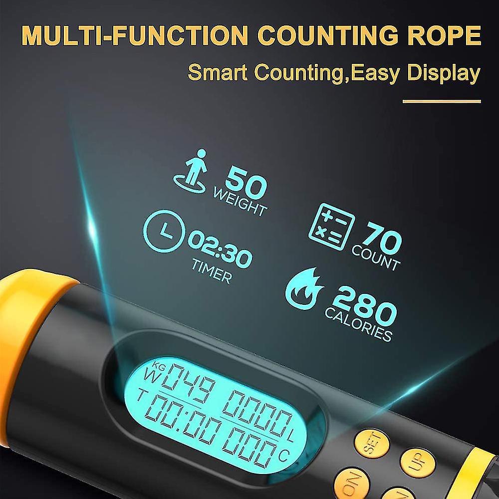 Jump Rope, Digital Weighted Ropeless Skipping Rope, Adjustable Cordless Jumping Rope For Home Fitness Exercise Training For Women Men