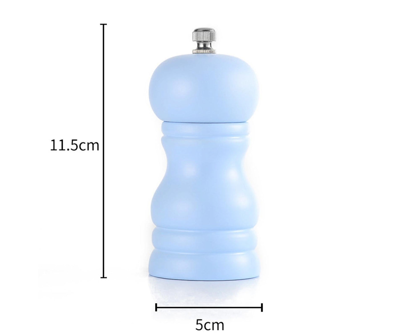 Pepper Grinder Food Grade Rust-proof Wood Handheld Pepper Salt Condiment Grinder for Home-Blue
