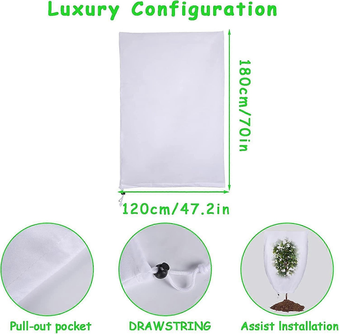2 Pack Plant Protection Plant Overwintering Cover, Overwintering Protection Veil with Zipper for Trees, Palms, Outdoor Use (80 * 100)