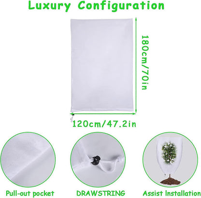 2 Pack Plant Protection Plant Overwintering Cover, Overwintering Protection Veil with Zipper for Trees, Palms, Outdoor Use (80 * 100)