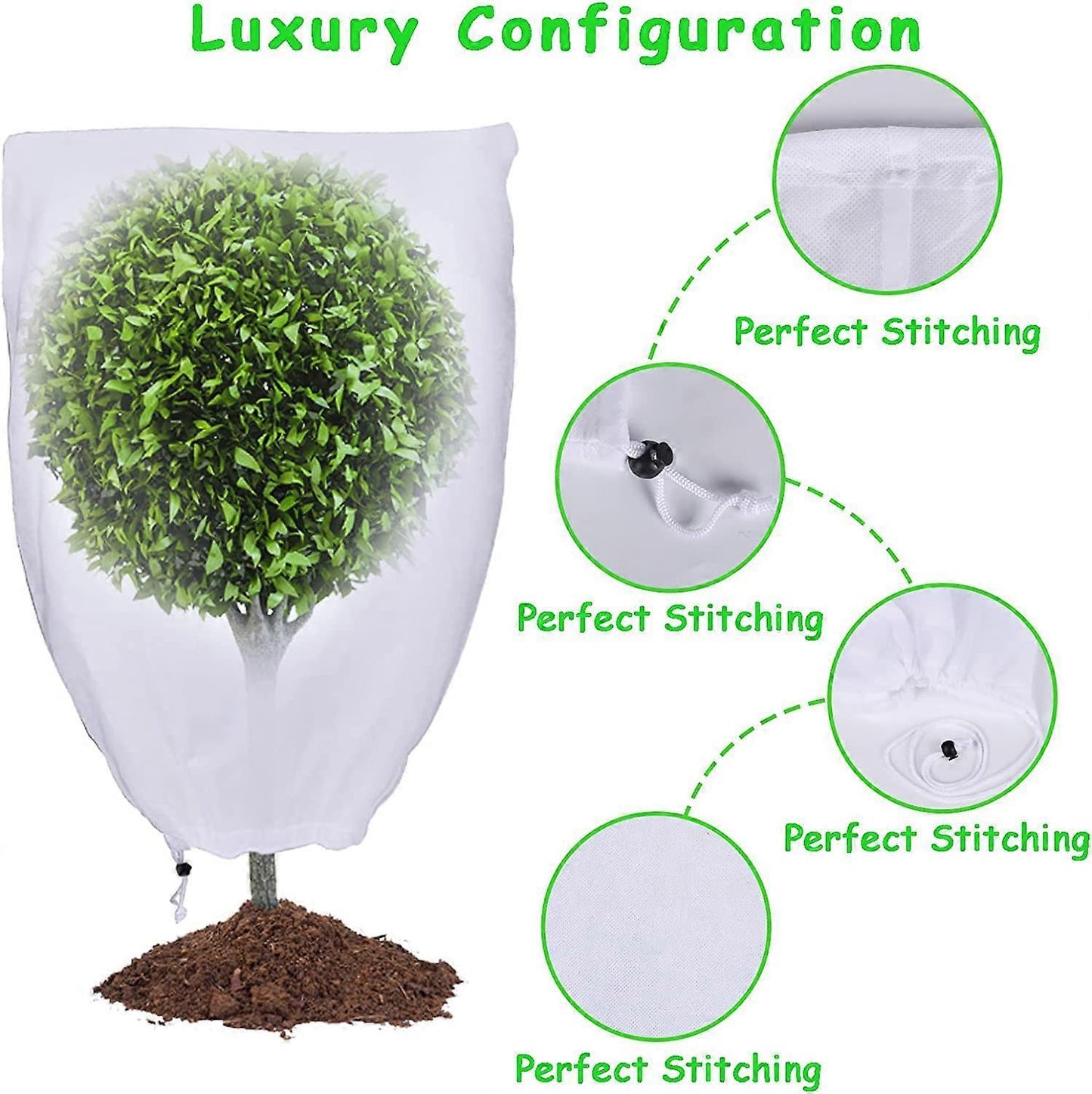2 Pack Plant Protection Plant Overwintering Cover, Overwintering Protection Veil with Zipper for Trees, Palms, Outdoor Use (80 * 100)