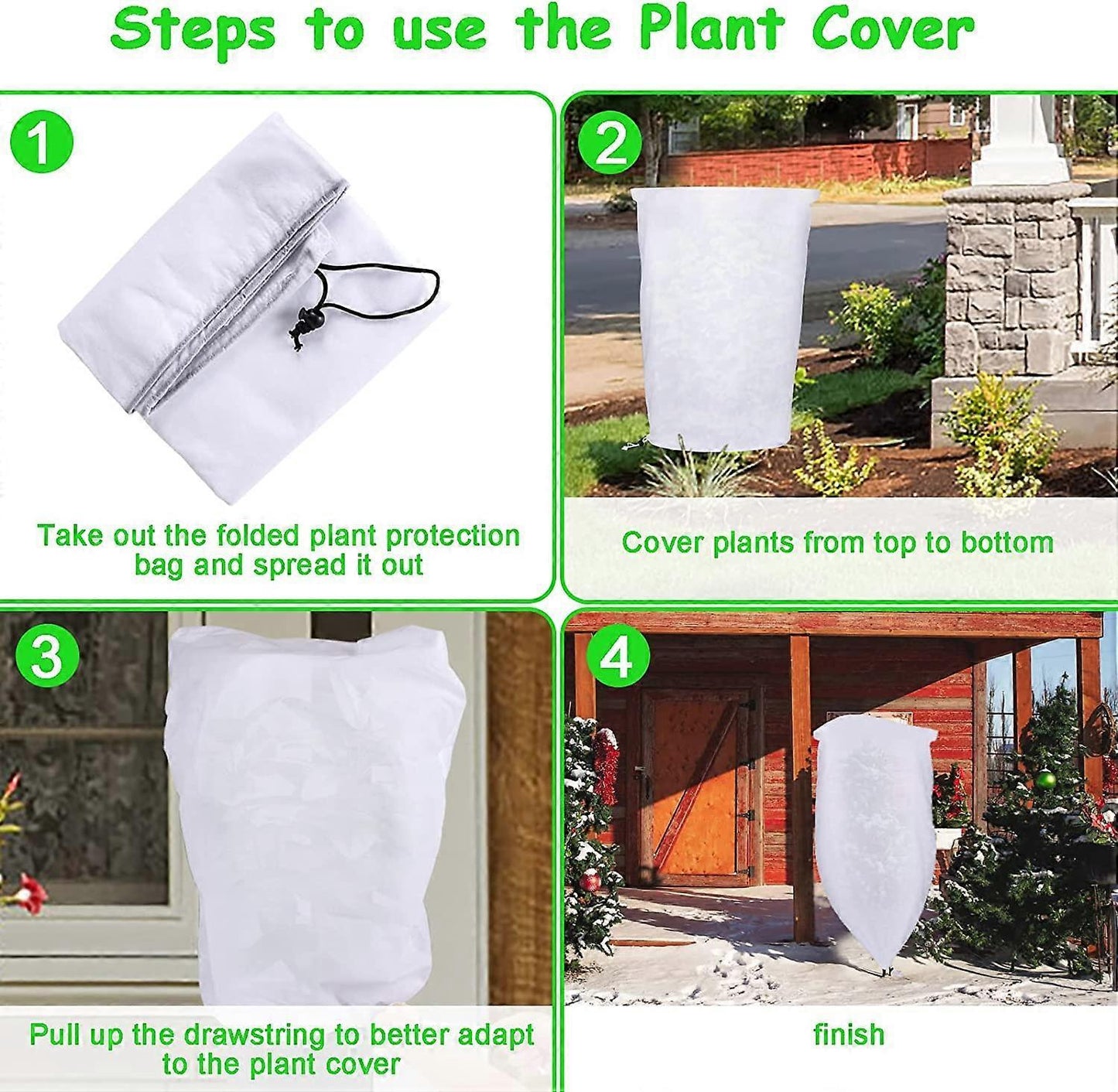 2 Pack Plant Protection Plant Overwintering Cover, Overwintering Protection Veil with Zipper for Trees, Palms, Outdoor Use (80 * 100)