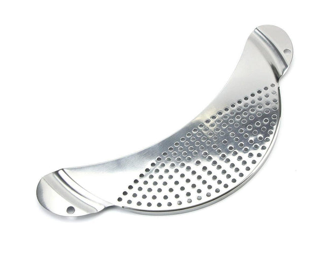 Pot Pan Strainer Board Crescent Shape Draining Hole Wash Fruit Vegetable Filter-Silver Hover Image