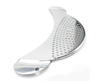 Pot Pan Strainer Board Crescent Shape Draining Hole Wash Fruit Vegetable Filter-Silver