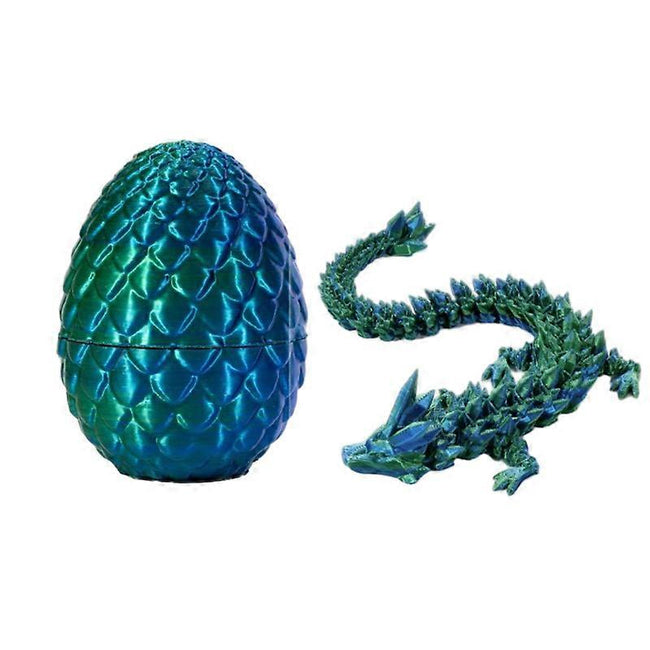 3D Printed Dragon in Egg, Full Articulated Dragon Crystal Dragon with Dragon Egg Hover Image