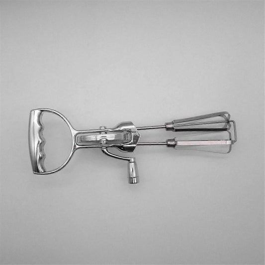Handheld Double-Head Rotary Whisk - Stainless Steel Hand Whip