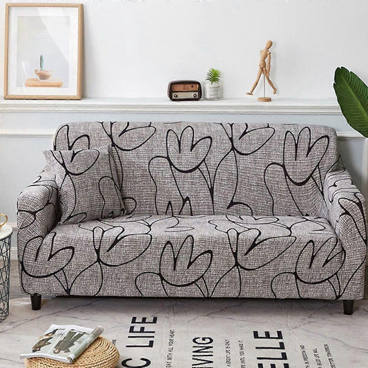 2 Seater Waterproof Elastic Sofa Cover Set Dustproof Sofa Protector with Cushion Mat 145-180cm