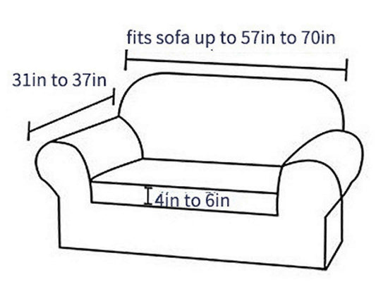 Stretch Sofa Cover for 2 Seats - Grey Slipcover