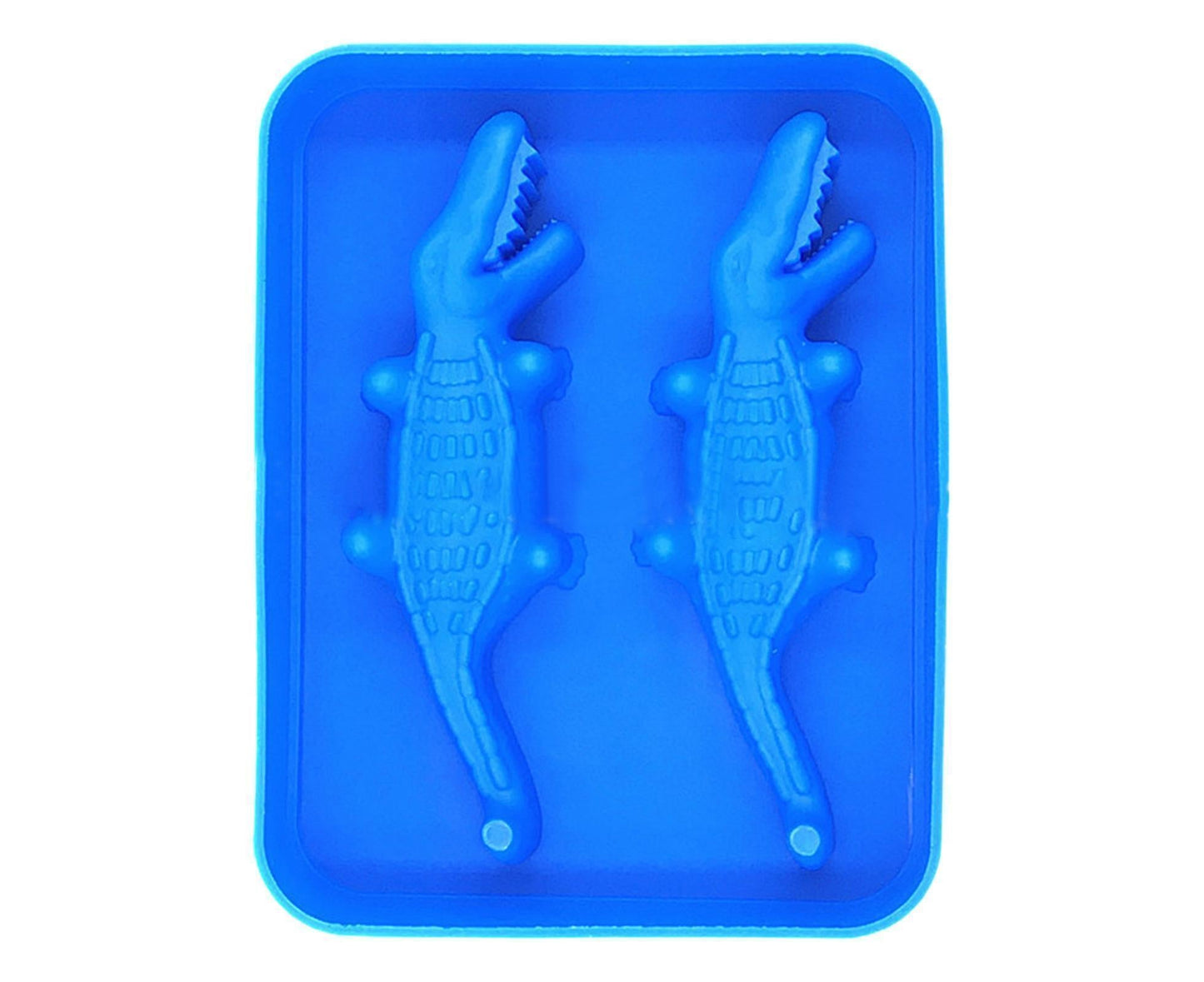 Ice Mould Tray Creative 3D Crocodile Shape Silicone Mold-Dark Blue