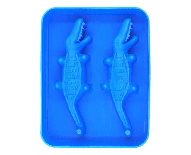 Ice Mould Tray Creative 3D Crocodile Shape Silicone Mold-Dark Blue Hover Image