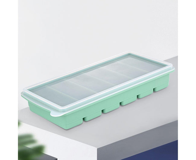 Ice Tray Stretchy 6 Cavities Silicone Low Temperature Resistance Ice Cube Mold Kitchen -Cyan Main Image