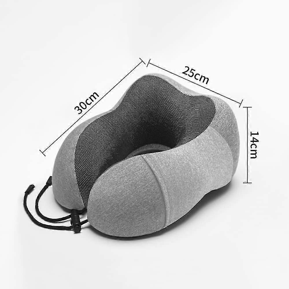 Comfy Memory Foam Travel Pillow for Airplane Car - Gray
