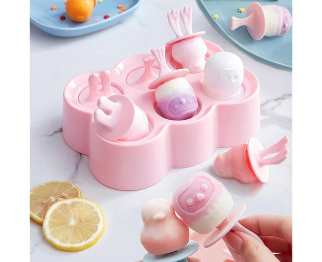 6 Grids Triangle/Rectangle Shape Silicone Kitchen DIY Ice Cream Maker Tray Mould-Green Rectangle Main Image