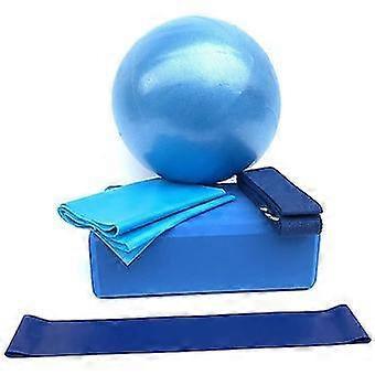 5pcs Yoga Ball Set - Fitness Ball, Blocks, Stretch Band, Resistance Loop, Belt