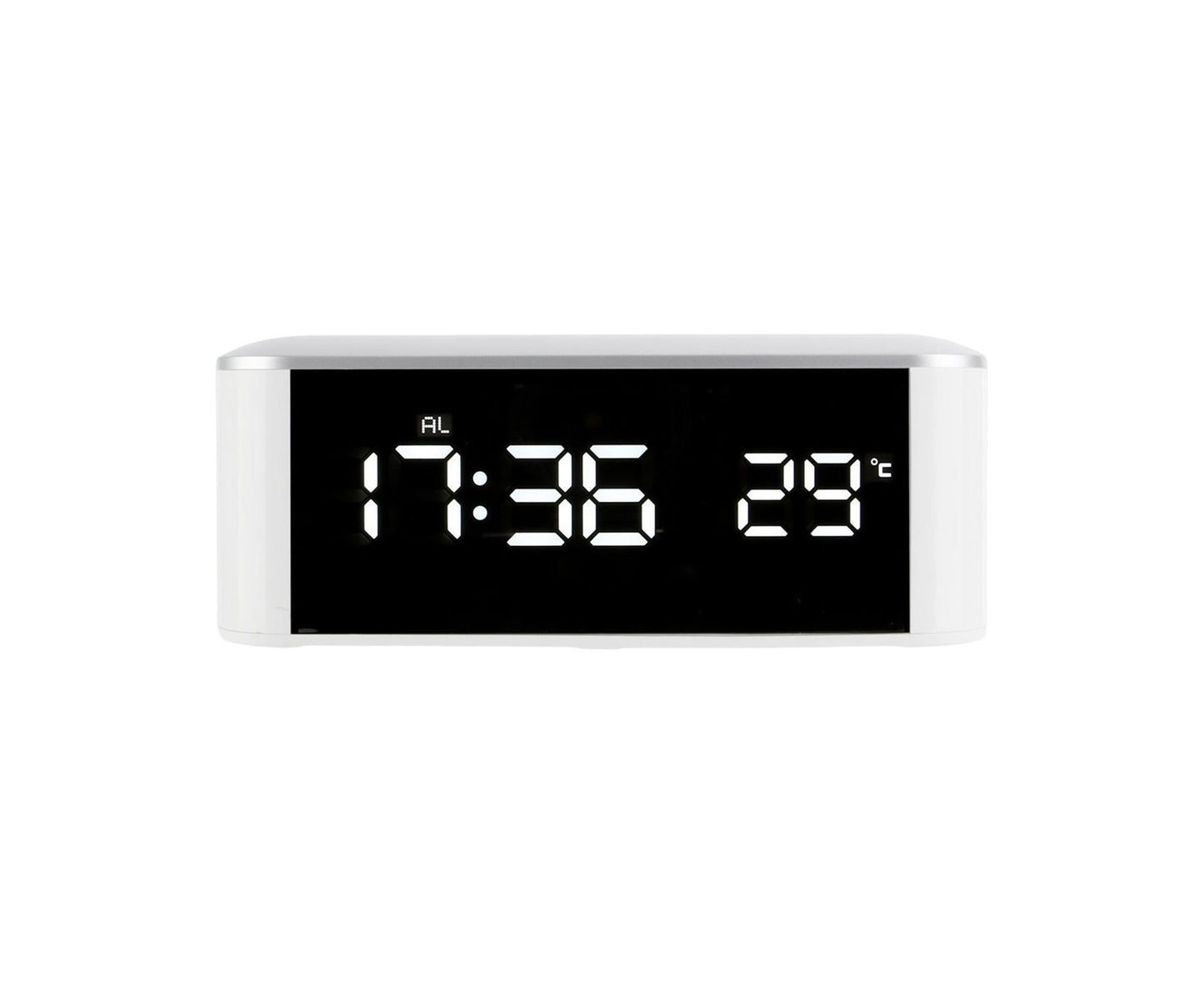 Digital Alarm Clock Precise 12/24 Hour Temperature Display Large Screen Smart LED Clock Bedside Digital Alarm Clock for Home-White