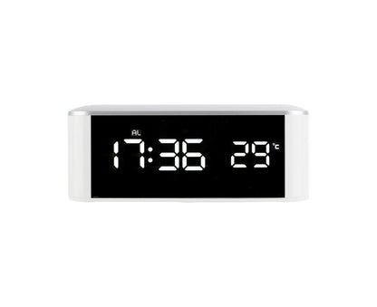 Digital Alarm Clock Precise 12/24 Hour Temperature Display Large Screen Smart LED Clock Bedside Digital Alarm Clock for Home-White