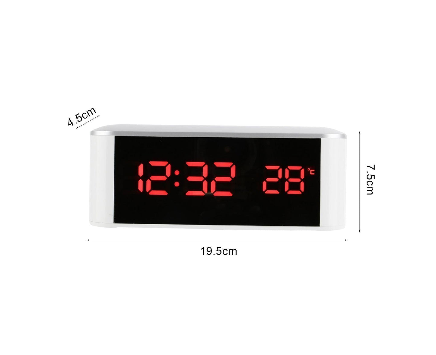 Digital Alarm Clock Precise 12/24 Hour Temperature Display Large Screen Smart LED Clock Bedside Digital Alarm Clock for Home-White