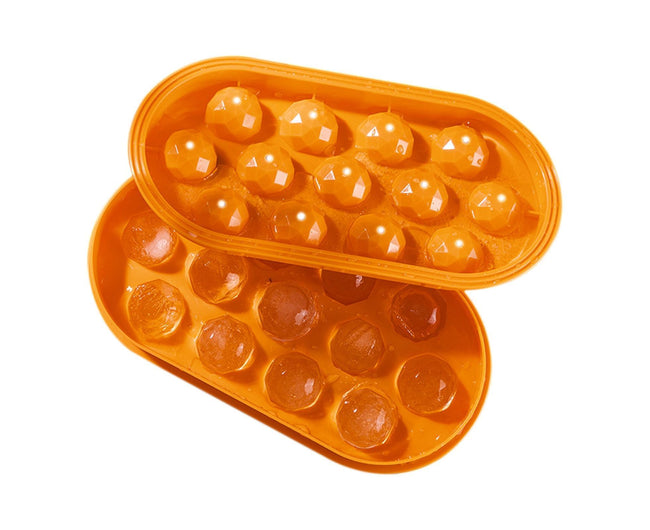 Ice Mold Stackable Clear Waterline Silicone Easy to Demold Ice Ball Mold for Bar-Orange 13 Grids Hover Image