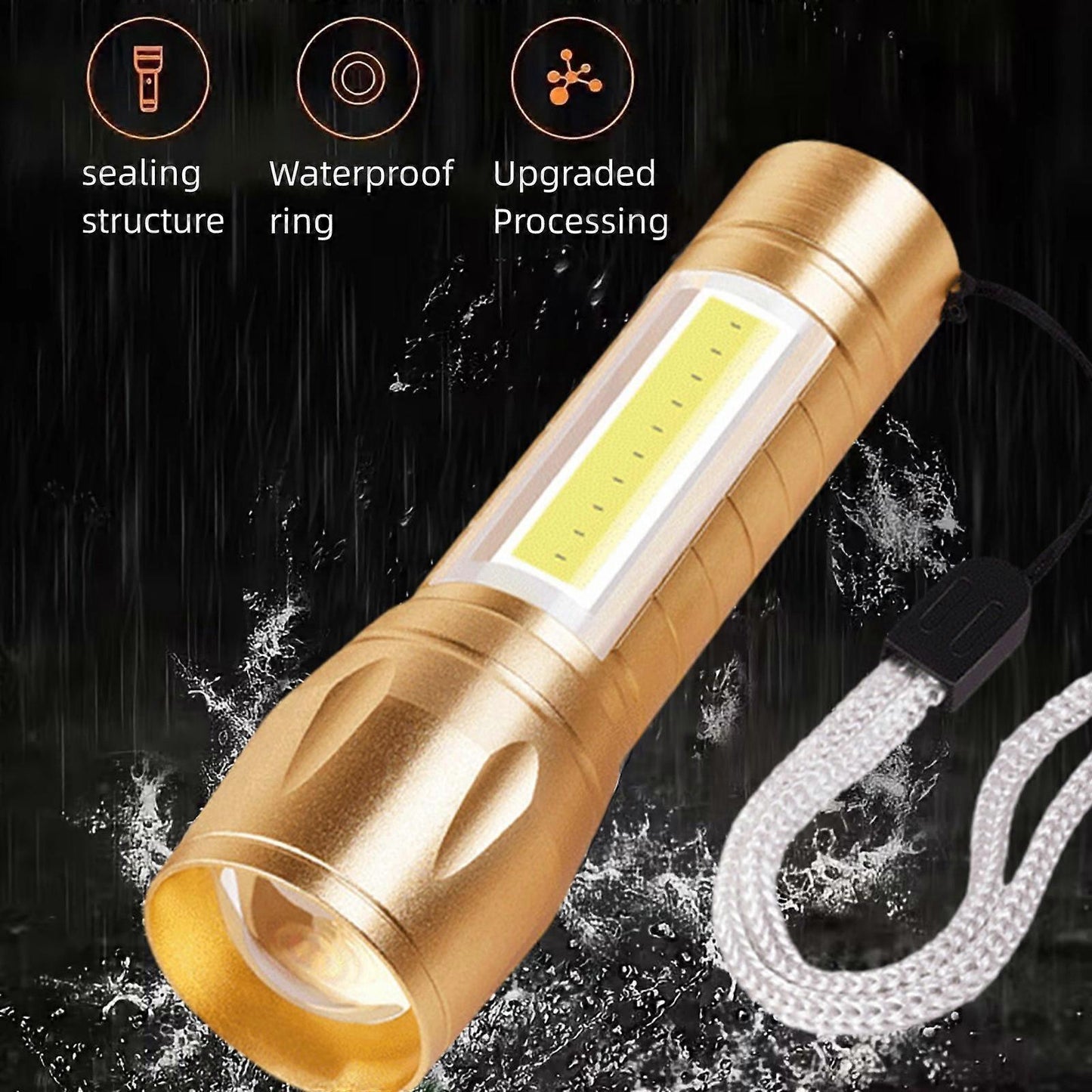 Super Bright LED Tactical Flashlight Zoomable Rechargeable with Multiple Modes