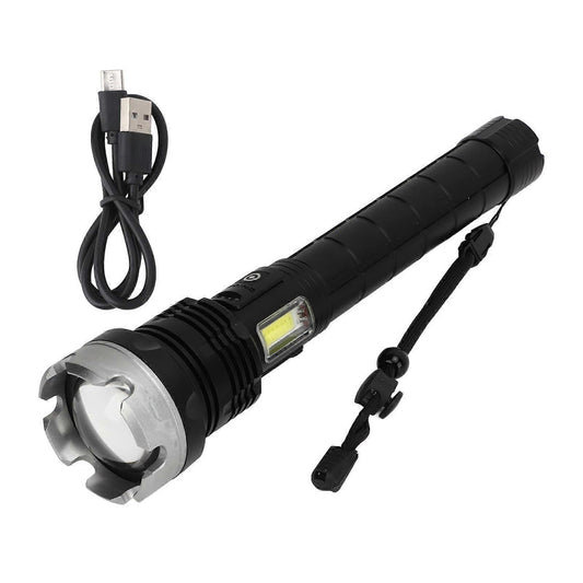 Super Bright Zoomable Flashlight USB Rechargeable Waterproof Aluminum Outdoor Torch