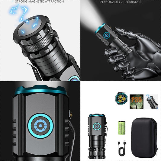 2000LM Rechargeable Tactical LED Flashlight 5 Modes Adjustable Brightness Torch