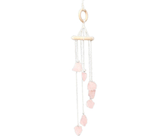 Wind Chime Wall-mounted Bright Faux Crystal Pendant-Pink