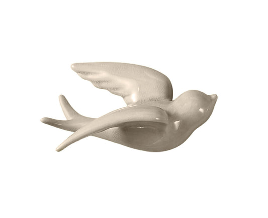 Attractive Hanging Pendant Widely Use Ceramic 3D Bird Shape Wall Crafts Ornaments for Home-Grey S
