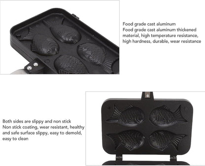 Taiyaki Fish Waffle Maker - Aluminum Nonstick Cake Waffle Pan for Japanese-Style Desserts