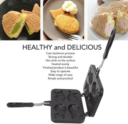 Taiyaki Fish Waffle Maker - Aluminum Nonstick Cake Waffle Pan for Japanese-Style Desserts