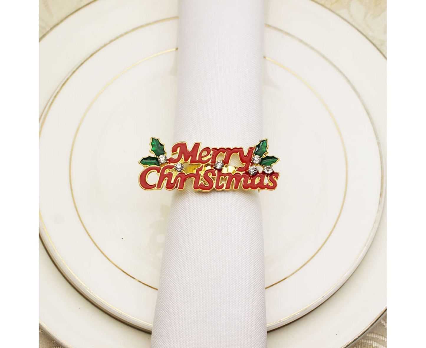 12Pcs Napkin Rings Wear Resistant Metal Exquisite Clips-Rose Gold
